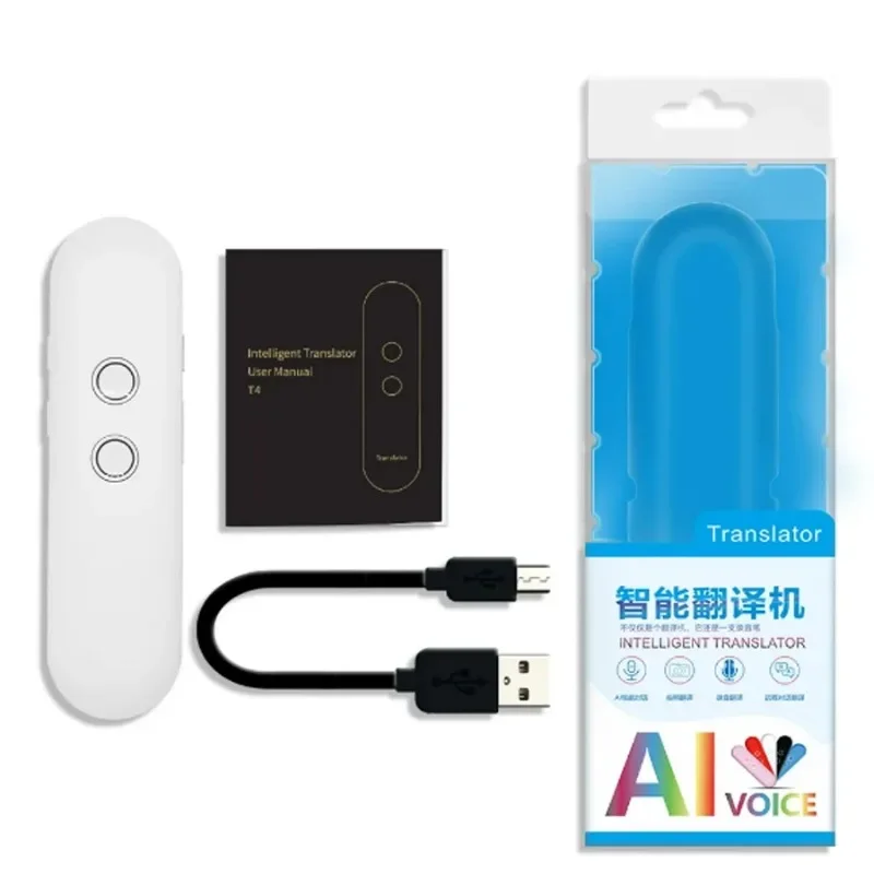 T4 Portable Wireless Smart Translator 40 Languages Two-Way Real Time Instant Voice Translator APP Bluetooth Multi-Language Voice Translator Language Translator