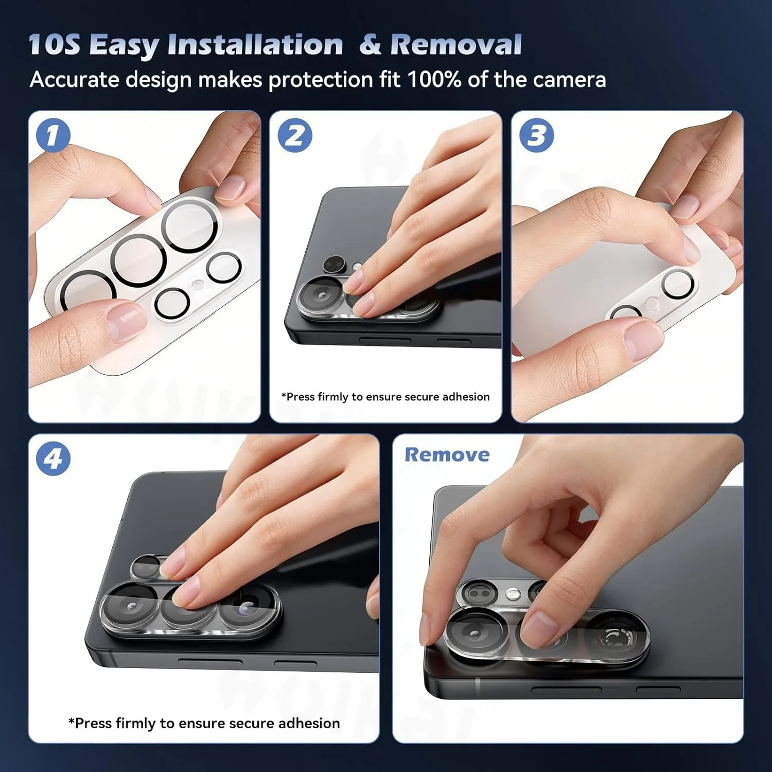 Premium 3-Pack HD Clear Camera Lens Screen Protector with Drop Protection and Anti-Scratch Tempered Glass