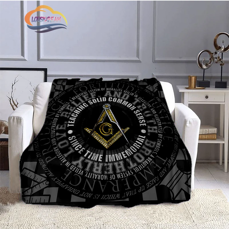 

Fashion patterns Masonic sofa Blanket Freemason Flannel warm camping blanke Freemasonry series All Seeing Eye Soft blanket