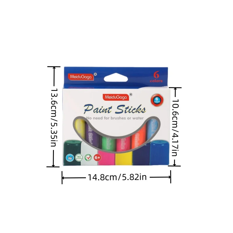 Fluorescent 6-color Quick-drying Crayon Flash Stick