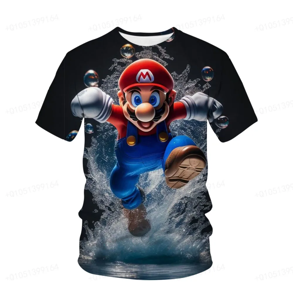 

2023 Mario Brothers And Luigi 2023 Summer New 3D Printing Unisex Youth Fashion Comfortable T-shirt Short Sleeve Children's Beach