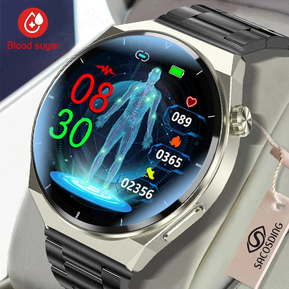 2023 Blood Glucose Smart Men ECG Pressure Temperature Monitoring Waterproof Healthy Smartwatch For Men - AliExpress