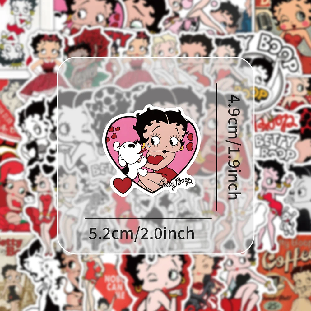 10/30/50pcs Cartoon Star Betty Boop Stickers Cute Sexy Girls Anime Graffiti Sticker Water Bottle Phone Laptop Waterproof Decals