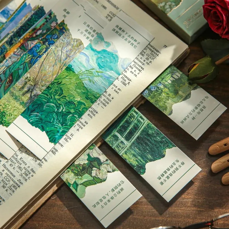 Oil Painting Bookmarks 30 Pieces/box To Assist Reading Tools