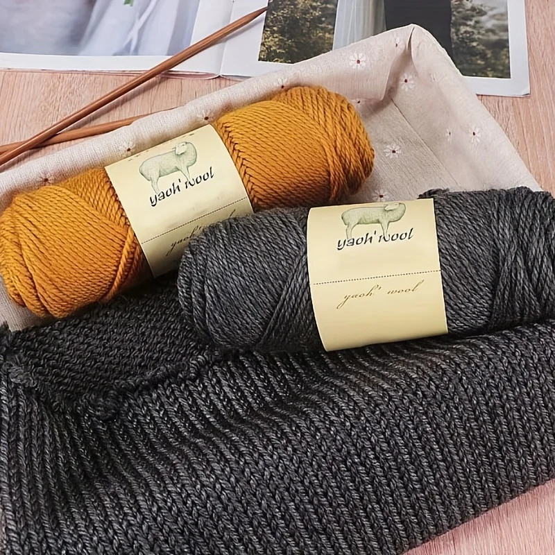 1Pc 100g 50% Wool Yarn hand knitting 50% acrylic Crochet Yarn  Knit sweater Cardigan Blanket line hat shawl thread 115m 4527inch 2