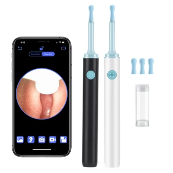 무선 비주얼 실리콘 이어 스푼 내시경 이어픽, HD 5MP 카메라, 귀지 제거제, 발광 검이경, 3.9mm 귀 청소 도구, 신제품