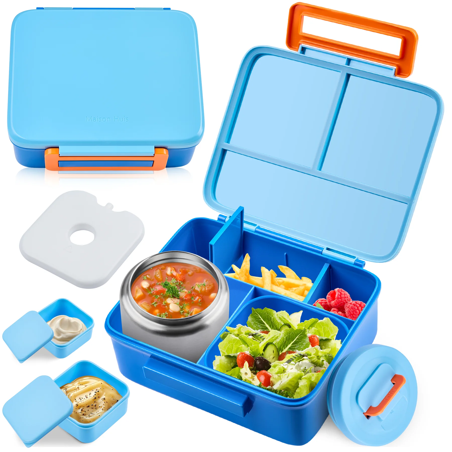 Kids' Bento Lunch Box Set with Leak-Proof Food and Snack Containers