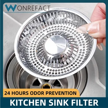 Kitchen Sink Drainage Filter Detachable Sink Food Catcher Sink Strainer Stopper Combo Pop-up Sink Filter Embedded Filter Basket 1