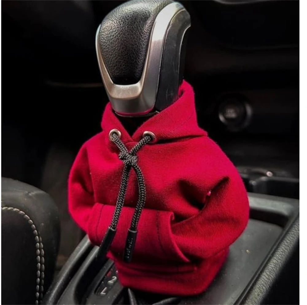 Housse de pommeau de levier de vitesse de voiture, mini sweat à capuche  pour pommeau de