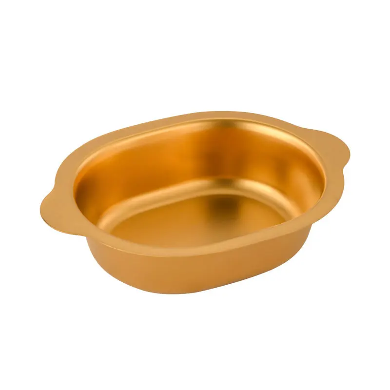 Korean stainless steel binaural oval basin high-value dressing bowl large, light salad bowl snack noodle