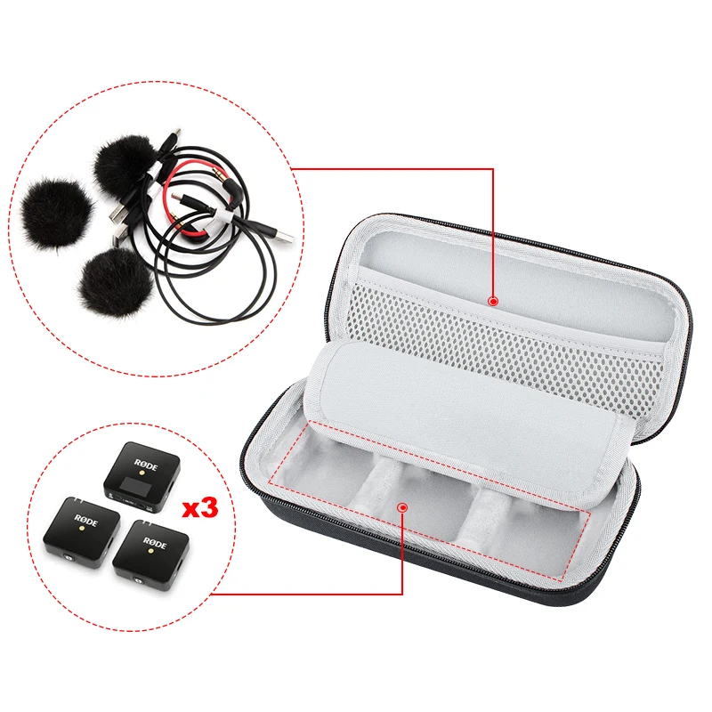 Zoprore Difícil Eva Mala de Viagem para Montou sem Fio ir ii ir Dual Channel Sistema de Microfone sem Fio Digital Compacto - Image 3