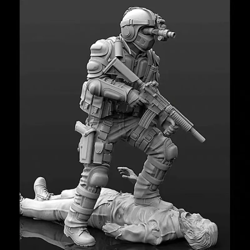 1/35 Scale Resin Figures Assembly Model Kits Special Forces and Zombies Scene Miniature Sculptures Unassambled Unpainted 273