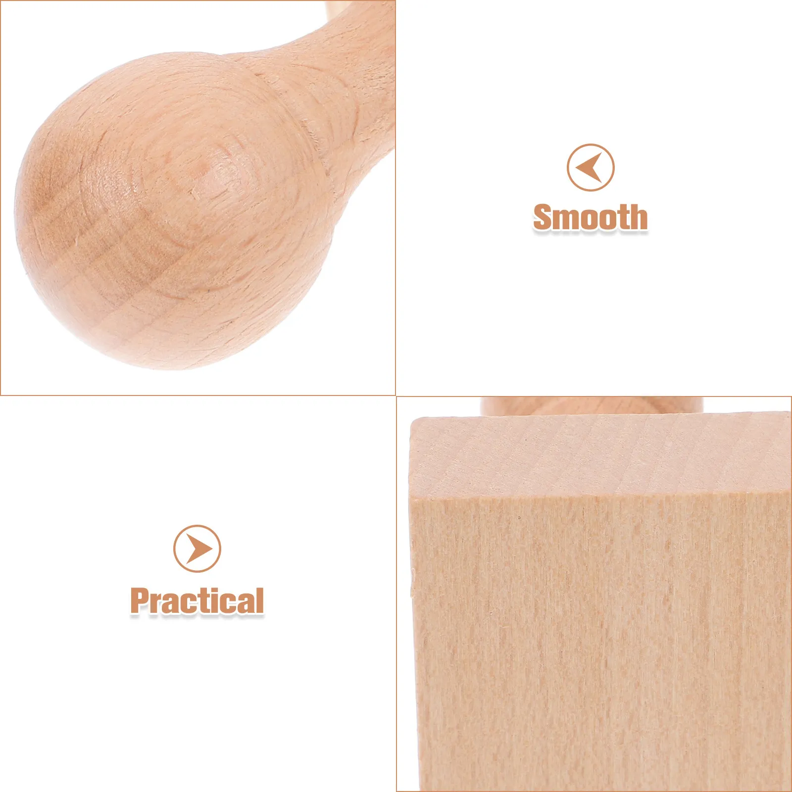 2Pcs 손으로 만들어진 나무 공예 스탬프 어린이를위한 DIY 빈 스탬프 블록 창의력 스크랩북 저널링 교실 공예