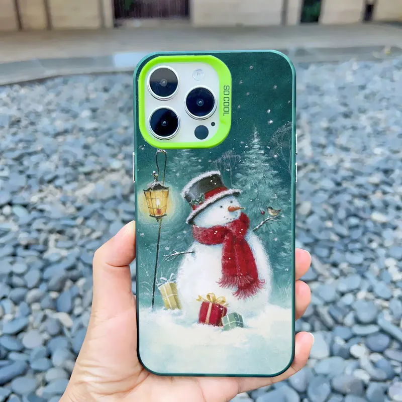 Weihnachtlicher Schneebaum Handyhülle für iPhone 17 16 Pro Max 15 14 13 12 11 Pro Max Mini 15 14 Plus Stoßfeste Laser-Rückabdeckung Funda – Detail 2