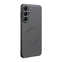 Magnetic Leather Shield Case - Anti - Fingerprint, Non - Slip PC+TPU Cover - Galaxy S25+ (GRAY)