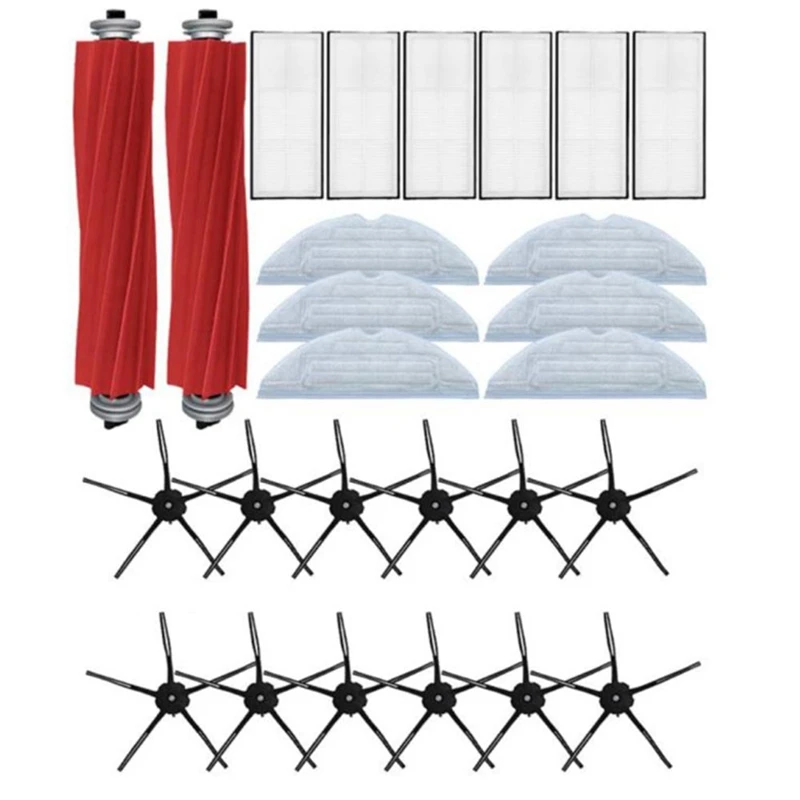 

Швабры для пылесоса Xiaomi Roborock S7 T7S Plus, основная и боковая щетки, тряпки, HEPA фильтр, комплект аксессуаров для робота-пылесоса, 1 комплект