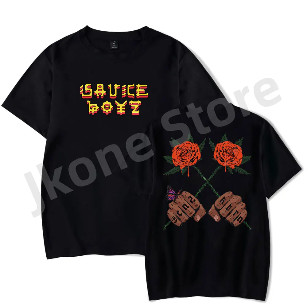 

Eladio Carrion Sauce Boyz Album Merch T-shirts Women Men Fashion Casual HipHop Short Sleeve Tee