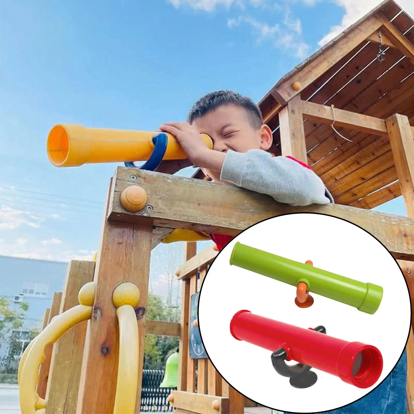 Playground Monocular Toy Playhouse Slide Swing Set for Kids Children Ages 3+