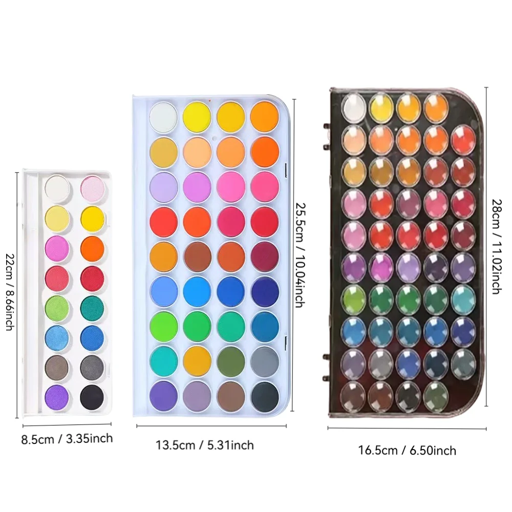 16/36/48 color watercolor paint set, including brushes and portable case, with bright colors, suitable for painting, writing - 2