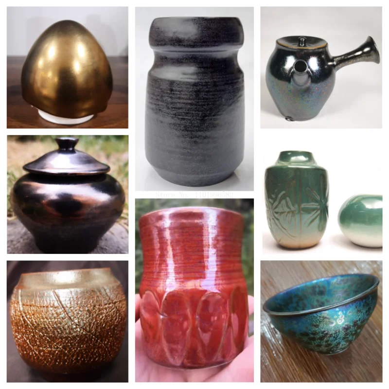 500g Medium Temperature Electric Kiln Metal Glaze Gold Glaze DIY Ceramic Crafts Pottery Tea Sets Hand-painted Coloring Materials
