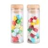 12 pieces/lot 10ml 15ml 20ml 25ml 30ml 40ml 45ml 50ml 60ml Glass Bottles with Solid Wood Caps Spice Jars Vessels DIY Art Crafts 5
