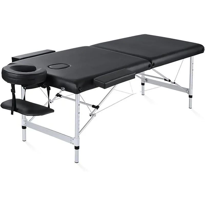 Portable Massage Table Professional Massage Bed Wide Lash Bed Facial Table SPA Beds Esthetician Height Adjustable Carrying Bag 2 sections folding portable beauty bed aluminum foot beauty massage table 60cm wide pink salon furniture