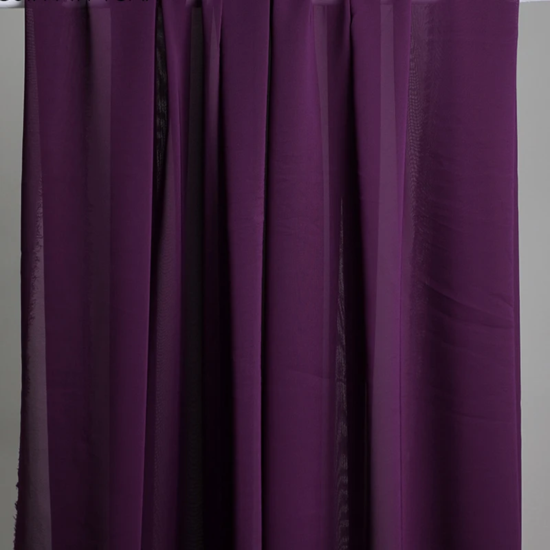 Elegant Purple Red Chiffon Georgette Fabric