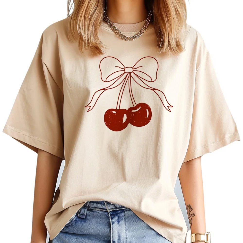 

Cherry tshirt women designer Japanese t shirt girl graphic designer clothing