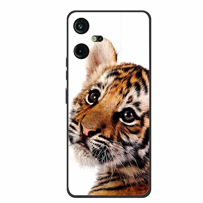 Luxury Soft Silicone TPU Phone Back Cover with Animal Wolf Design