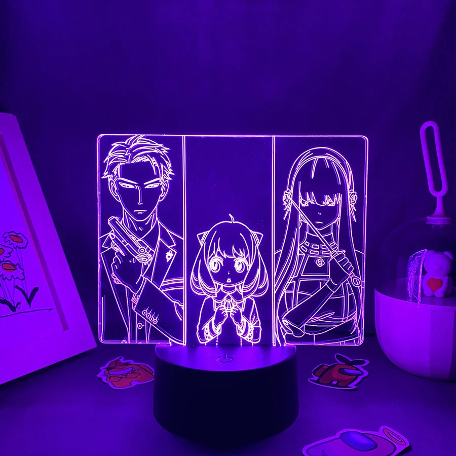 

Anime Spy × Family 3D Led Neon Night Lights Cool Birthday Gifts For Friends Kawaii Bedroom Decor Manga Spy × Family Lava Lamps
