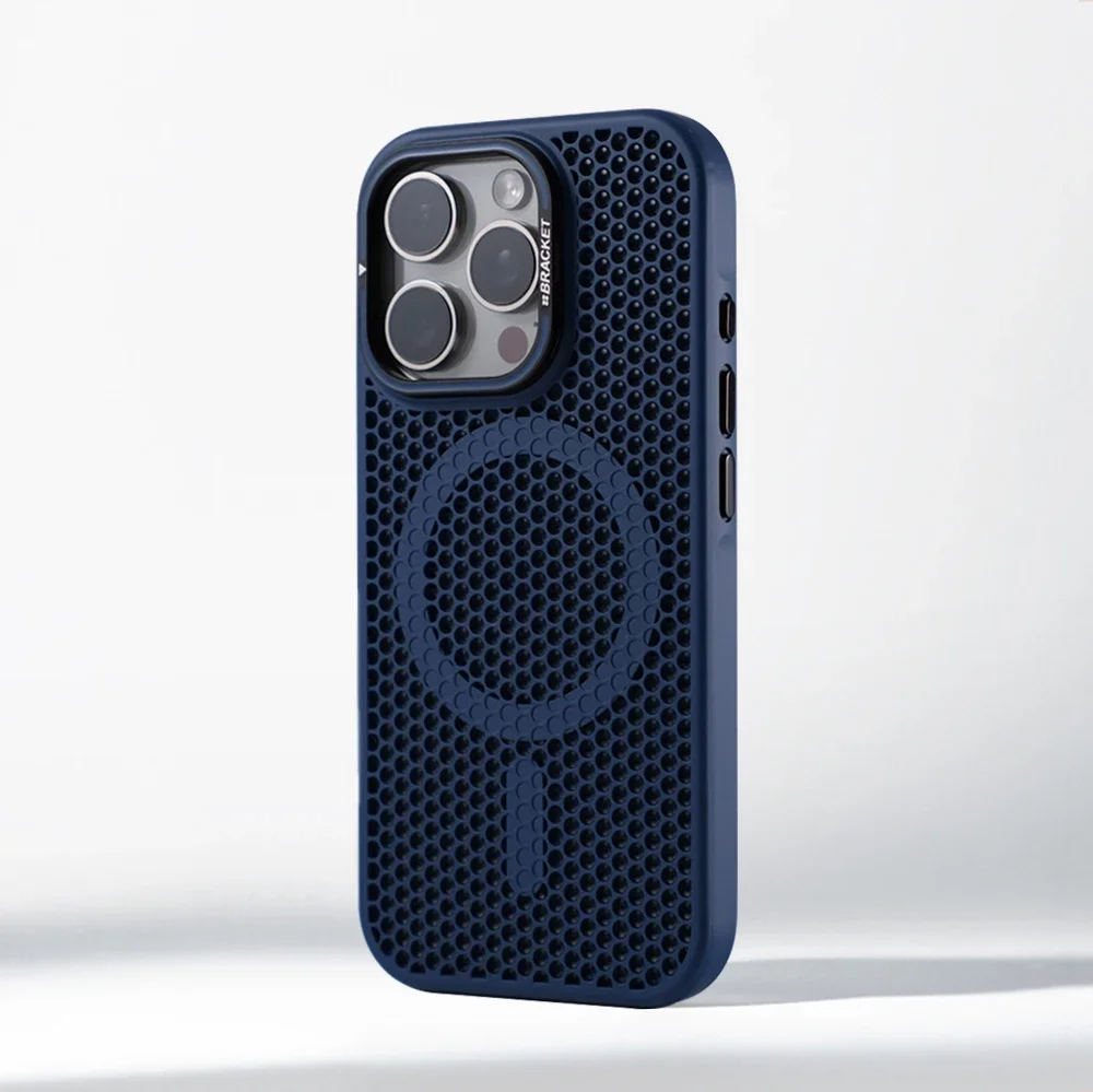 Invisible Lens Holder Honeycomb Cooling Case with Magnetic Wireless Charging Armor Cover