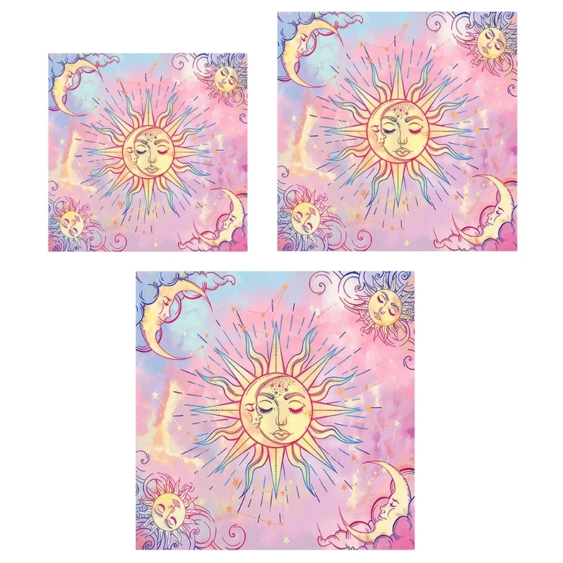 

25UC Tarot Tablecloth Spiritual Cloth Moon Table Cloth for Tarot Readings Spill Proof & Resistant Kitchen Decors