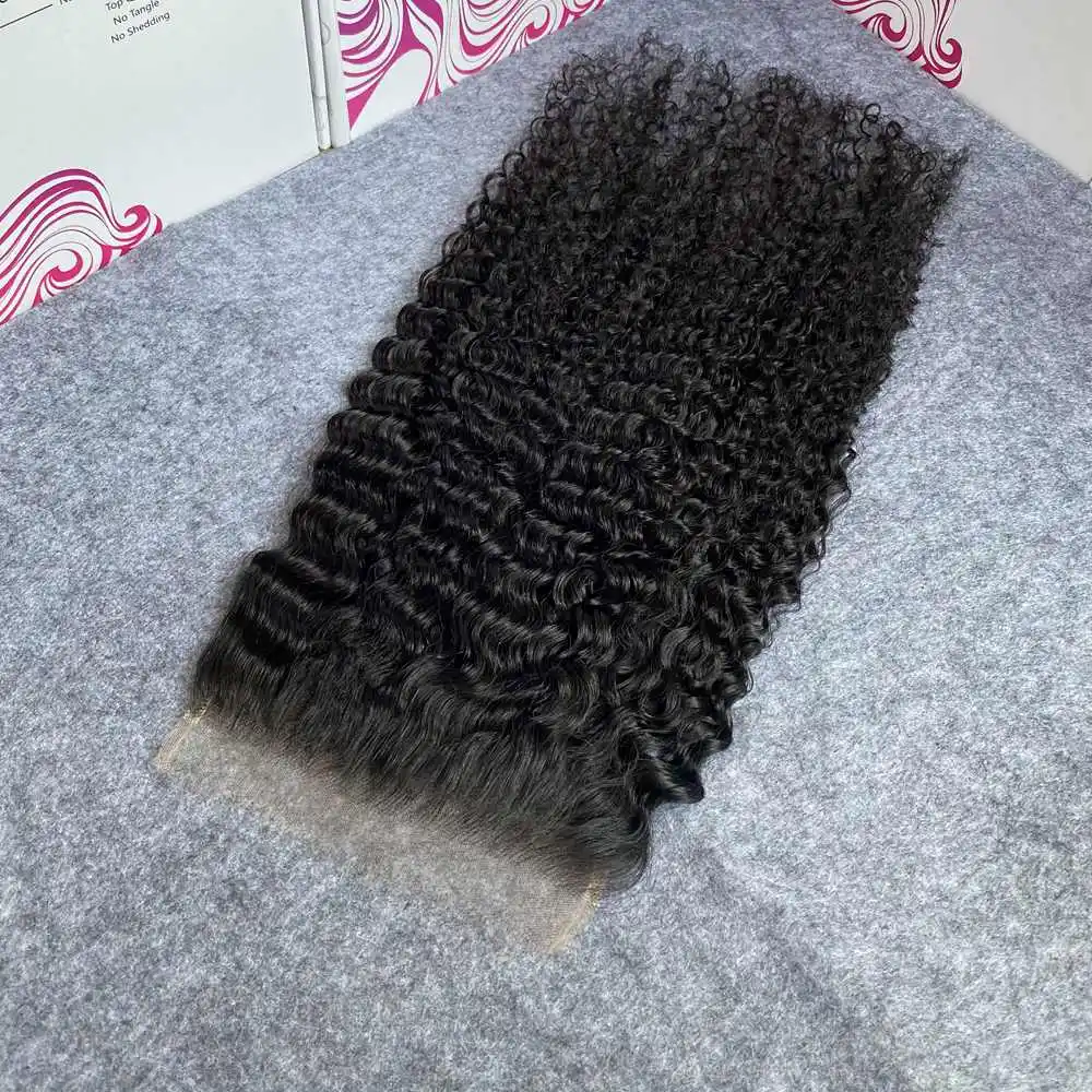 Deep Curly 13x4 13x6 Real Invisible HD Lace Frontal Only Pre plucked Natural Hairline 5x5 6x6 7x7 Invisible HD Lace Closure Only