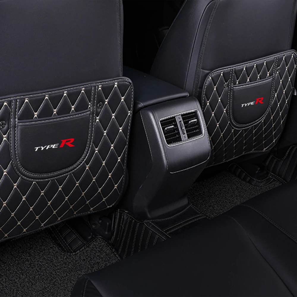 Per Honda Civic Type R Type S Pu Leather Car Seat Back Protector Mat Anti Dirty Pad Protettivo Auto Anti Kick Pad Per I Bambini