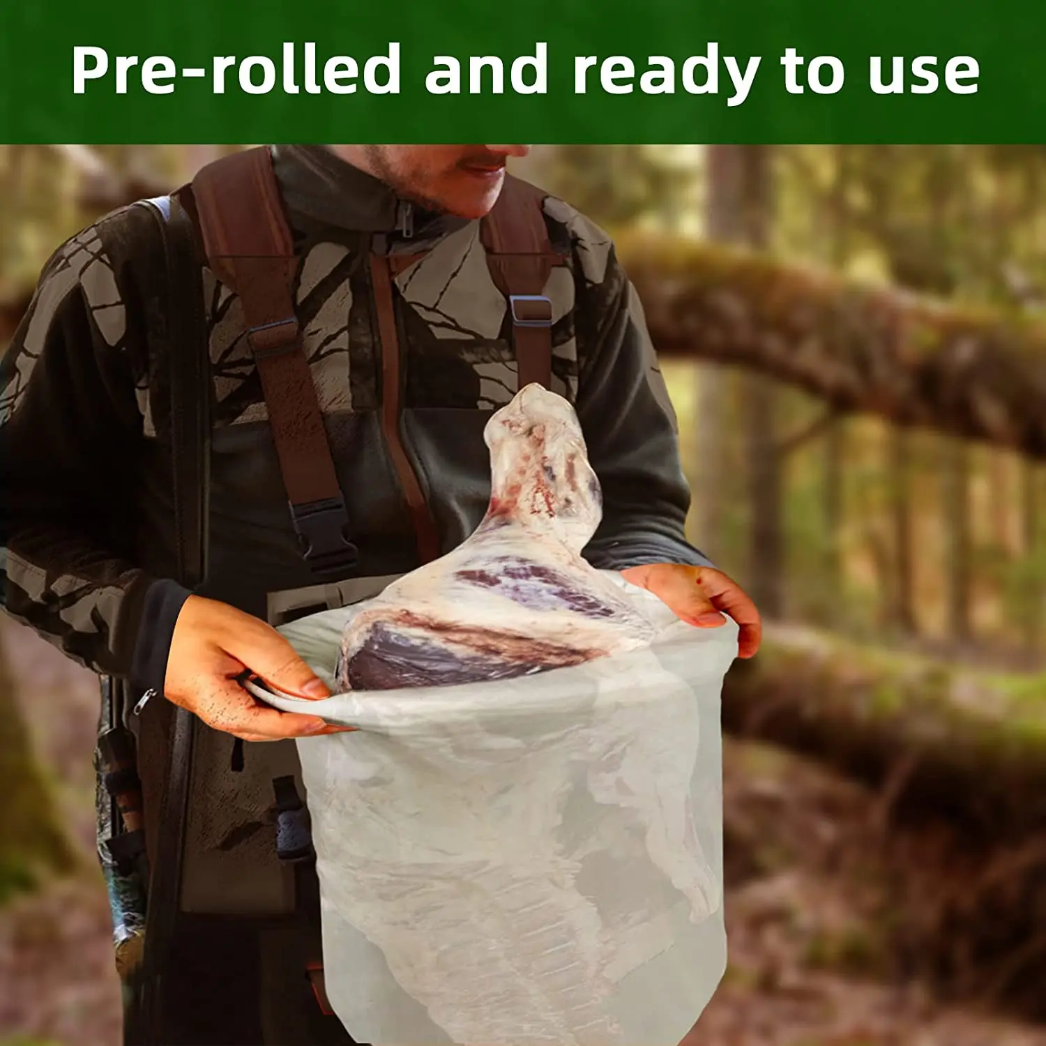 Reusable Big Game Bags Hunting Meat 4 Pack Meat Game Bags Rolled Heavy Duty Breathable Sheep for Elk Reindeer Antelope for Hunting Meat Bags
