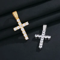 5mm Tennis Cross Pendant Hip Hop Jewelry Fully Moissanite Pendant Necklace With Fine Jewelry Tennis Chain - Image 3