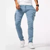 Man Business Casual Cargo Jeans Male Stylish Tide Brand Stretch Pants Spring Summer Grey Brand New Fit Straight Lightweight
