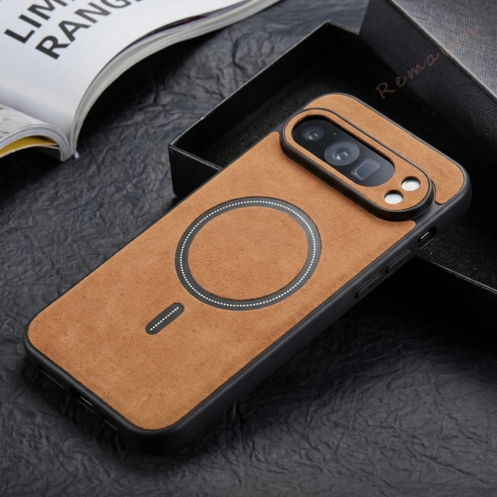 Luxury Magnetic Retro Leather Armor Phone Case - Shockproof Protector Cover