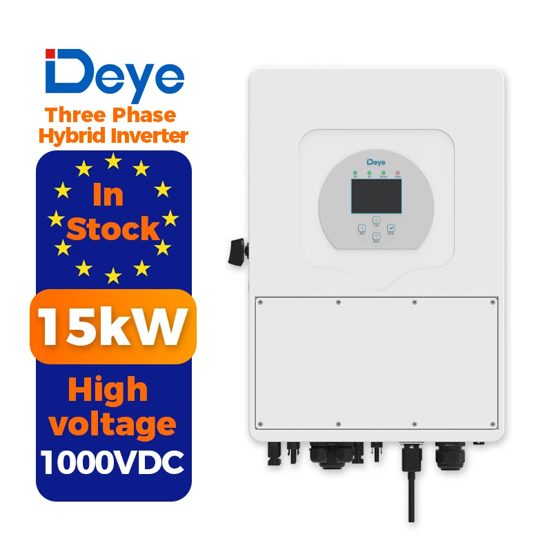 Deye 15Kw Inverter Ibrido Trifase Sun-15K-Sg01Hp3-Eu-Am2 Sistema Solare Wechselrichter Solare