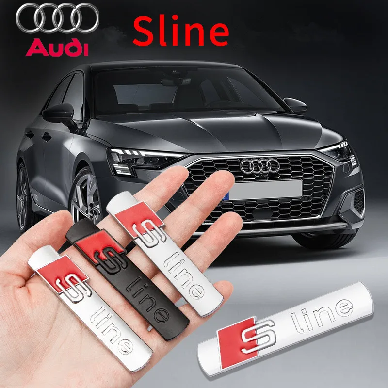 3D Car Styling S Line Logo Side Body Fender Metal Sticker Trunk Decal Per Audi S Line S3 A4 B9 B7 A3 Q5 A6 C7 Rs A5 A8 Q3 Q7 Q8
