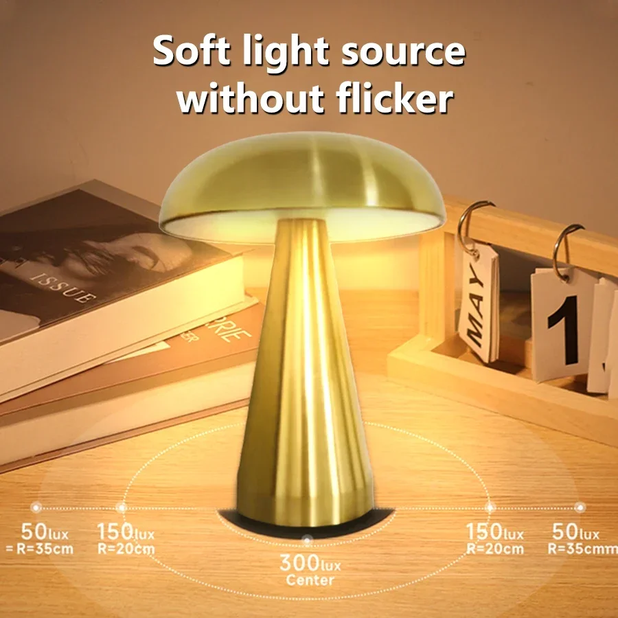 Retro LED Rechargeable Touch Metal Table Lamp Three Colors Bedside Creative Ambient Light Bar Outdoor Decoration Night Light 4
