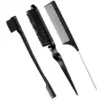 3 Pcs Slick Back Hair Brush Set Bristle Hair Brush Edge Control Brush Teasing Comb for Women Baby Kids' Black Hair 1