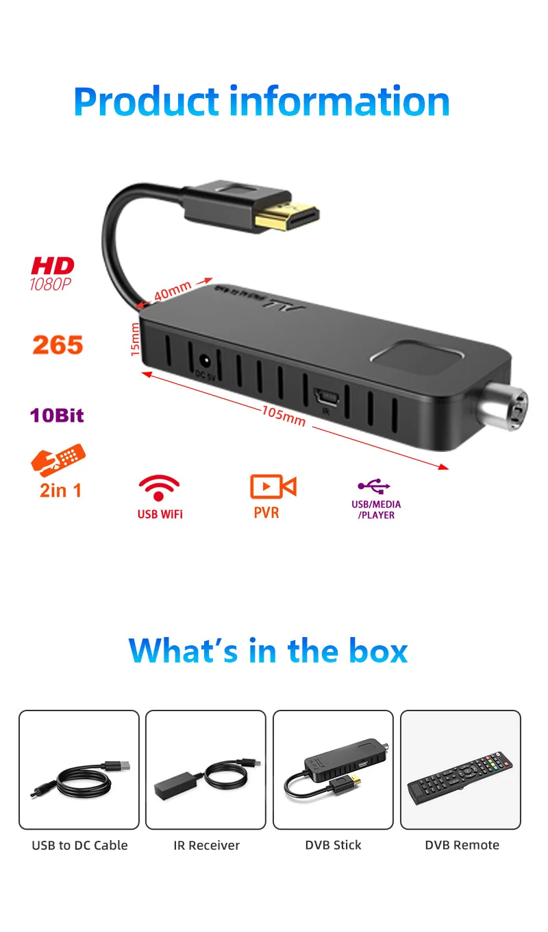 MINI DVB-T2 Decoder Poland Italy Spain France Russia HEVC H.265 T2 HDTV Stick Dolby TV Tuner Digital Terrestrial Receiver TV Box dvb t2 mi case fire tv stick t2 italy russia usb wifi digital decoder hevc 10bit h 265 tv stick 4k tv tuner box