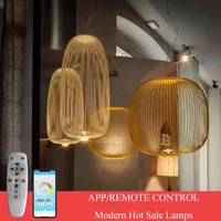 Nordic Remote Foscarini Spokes LED Pendant Lights Industrial Lamp Bird Cage Chandelier Dining Room Living LOFT LED Hanging Lamp 1