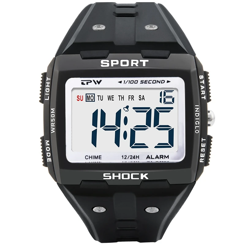 2022 New Big Number Men Watch Multifunction Alarm Clock 5ATM Waterproof Camouflage Sports Digital Wristwatches Relogio Masculino 