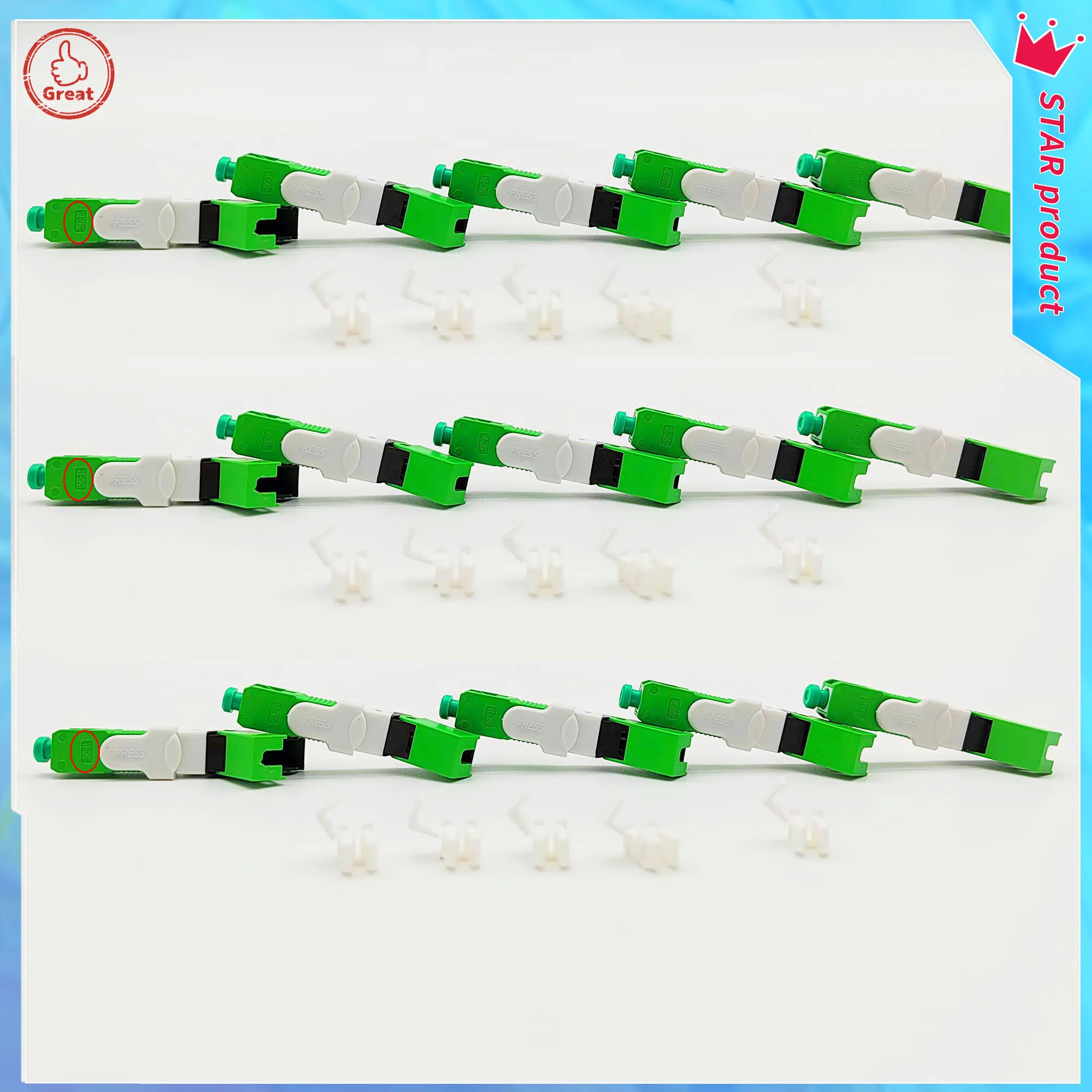 100PCS New ESC250D Optical Fiber Fast Conector SC/APC SM Single Mode SC/UPC Fiber Optic Quick Connector FTTH Optical Tool