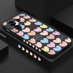 Colorful Love Hearts Lanyard Phone Case Cover for Poco X6 Pro (A101 Black)
