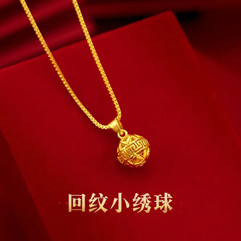24K 9999 Real Gold Yellow Gold Small Hydrangea Pendant, Ideal for Jewelry Lovers
