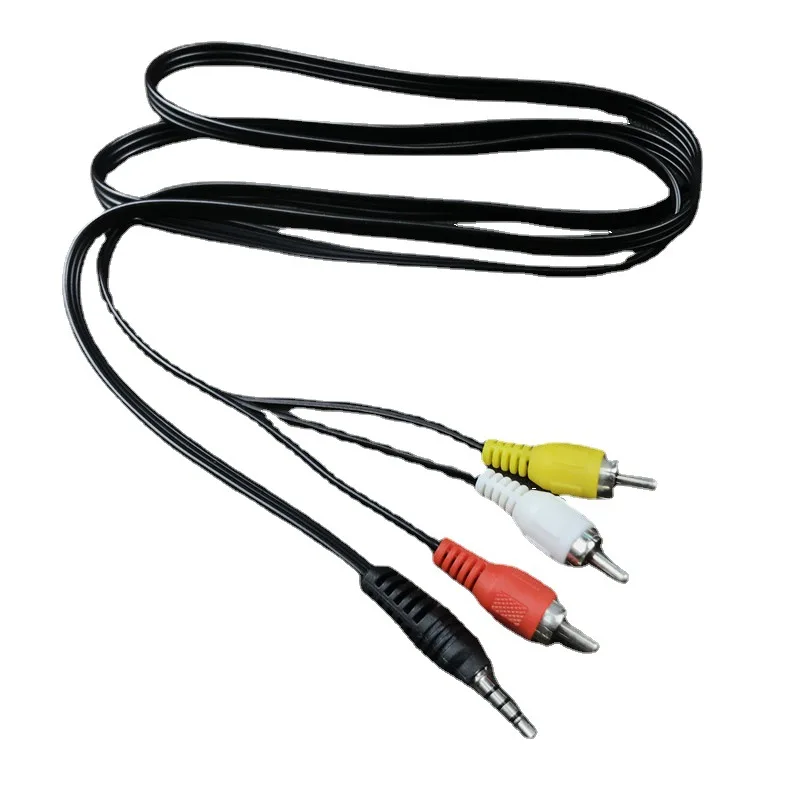 Audio Video Cable 3.5 to RCA Male Audio Video AV Cable Wire Cord 60cm 3.5mm Jack Plug 3 Adapter & Cables