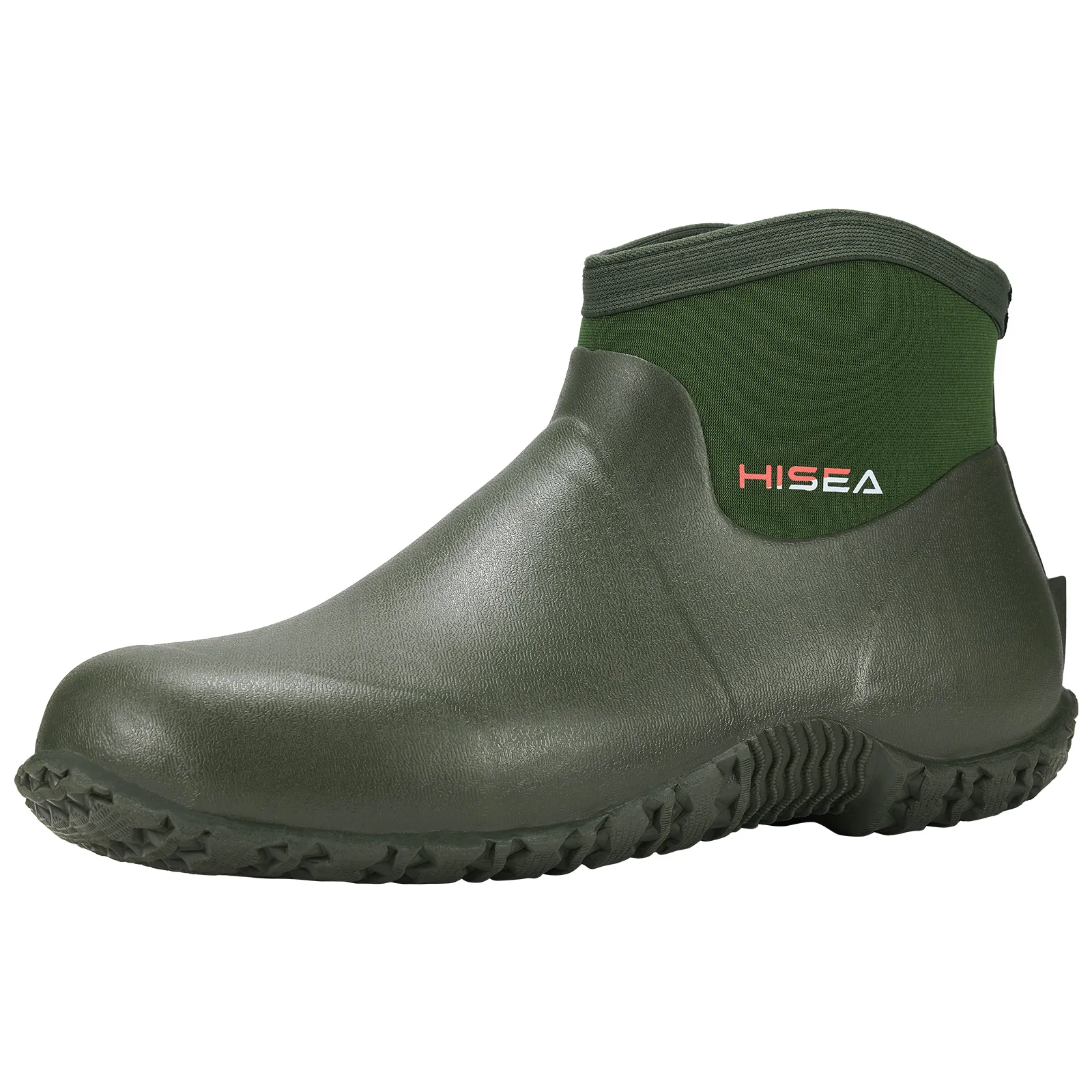 

HISEA Men's Ankle Height Rubber Garden Boots Insulated Waterproof Rain Shoes for Outdoor Work